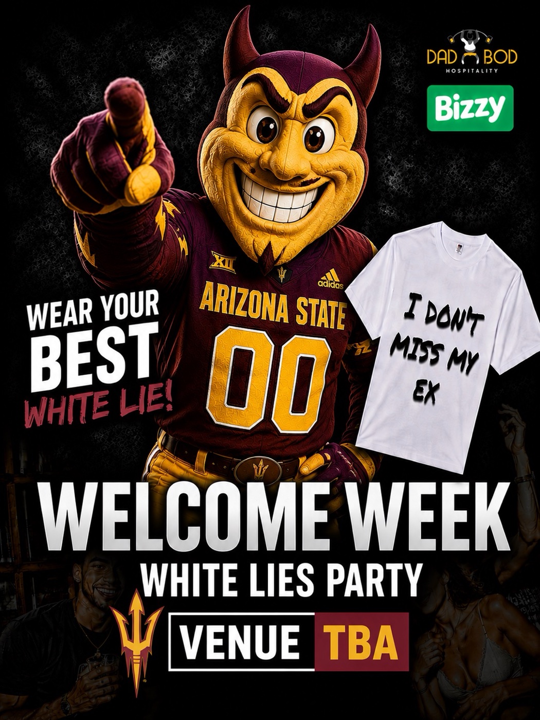 ASU White Lies Party flyer