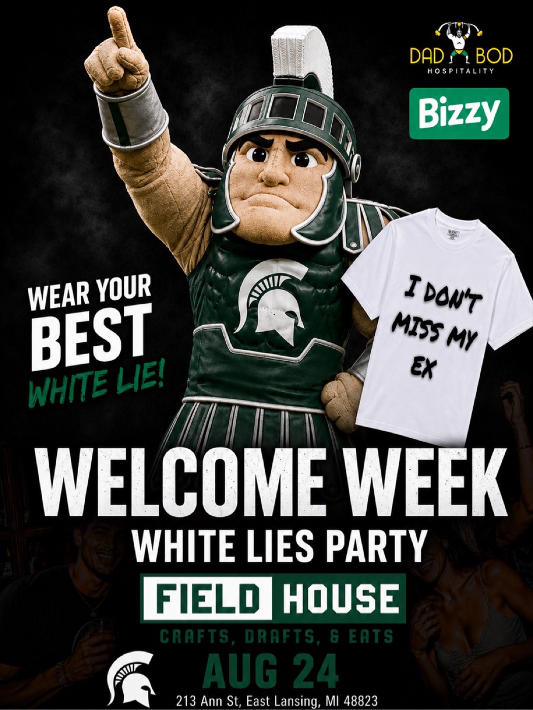 MSU White Lies Party flyer